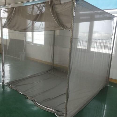 Zipper door mosquito net emf protection bed canopy with single door