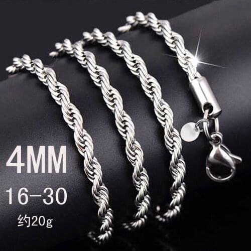 Fashion Women 4MM Silver plated chain necklace Snake Chain necklace Choker Necklace Jewelry Gift 16-30in