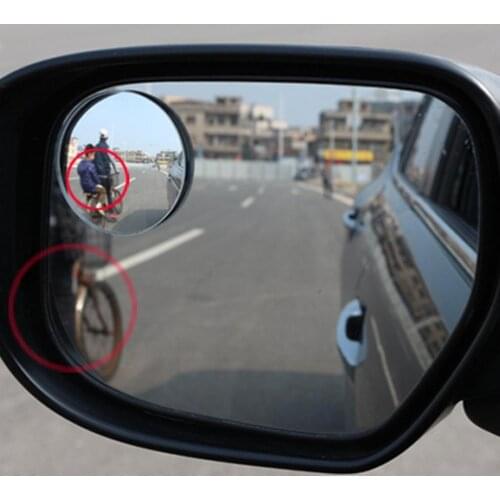 1/2 pcs Automobile Rearview Mirror Auxiliary Blind Zone Mirror Rimless Small Round Mirror Reversing Wide Angle Mirror