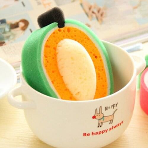 1 pcs Cartoon Bathing Sponge Sponge Kitchen House Cleaning Supplies Set Nelamine Fruit Shape Stock Sponge