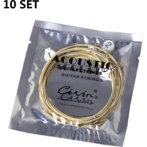10 pack Universal Acoustic Guitar String Brass Hexagonal Steel Core Strings Musical Instruments Guitar accessories
