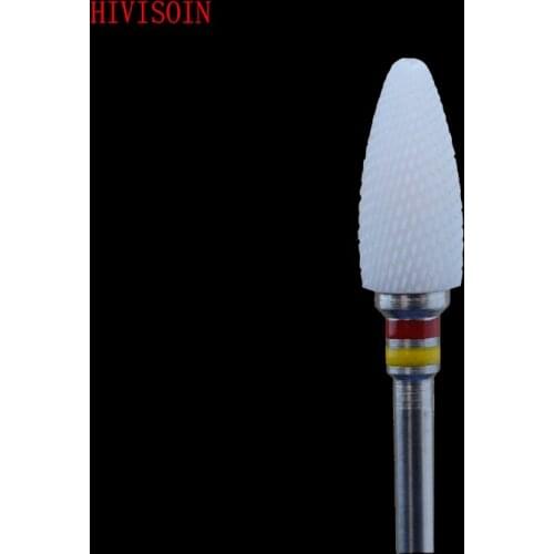 15Pcs- White Zirconia Ceramic Dental Lab Burs - Bullet Shape -Cross cut (4801.060)