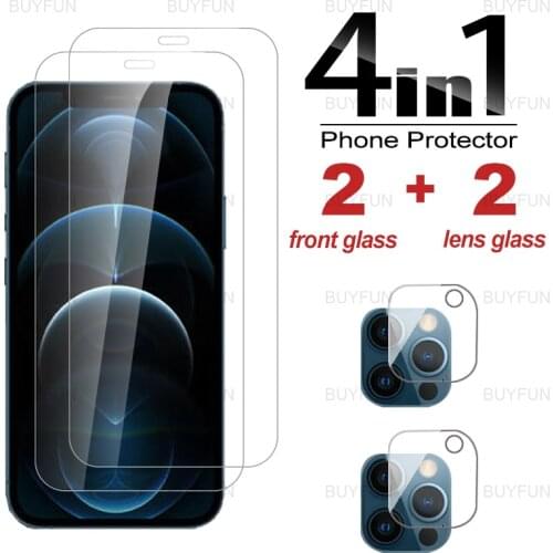4IN1 Tempered Glass for iPhone 12 Pro Full Cover Screen Protector for iPhone 12 mini 11 pro max X XS XR 8 7 6 Plus Camera Film