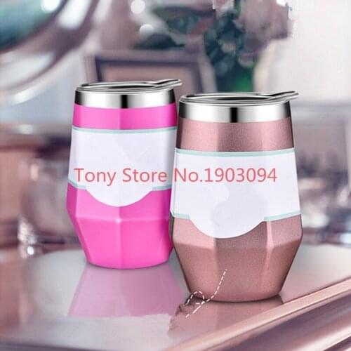 5 Colors 9oz Egg Cups Wine Glass Double Wall Stainless Steel Beer Mug Vacuum Insulated Mug Drinking Coffee Wine Cups Car Mugs