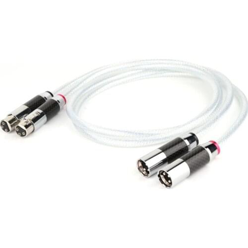 A580 5N Silver Plated OCC XLR Balanced Audio Cable Male Female Carbon Fiber XLR Amp HiFi