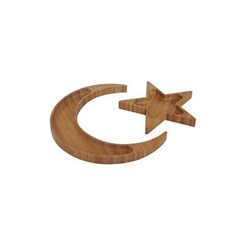 Bambum B2447 Bandera-Moon & Star Snack Plate, Brown