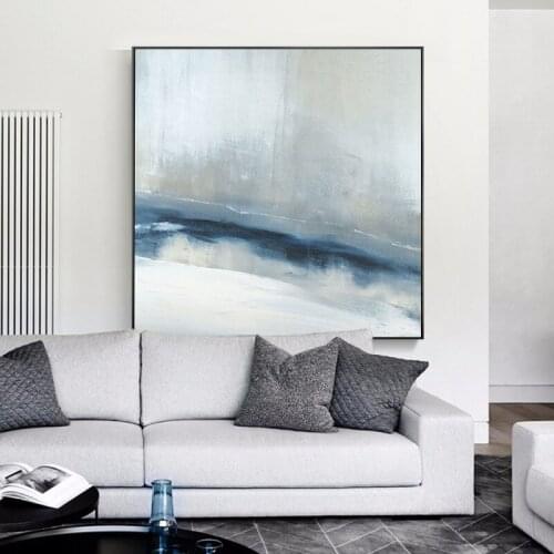Large Handmade Painting Fleeting Nordic Paintings Modern Black Gray White Mural Decorative Paintings Wall Art Canvas painting