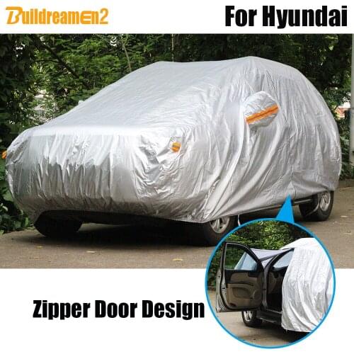 Buildreamen2 Car Cover Sun Rain Snow Protection Cover Waterproof For Hyundai Solaris Rohens Elantra i45 Sonata Azera Genesis