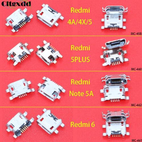 Cltgxdd 1pcs Micro USB connector 5pin USB jack socket female charging port for Xiaomi Redmi 4A 4X 5 plus 5plus 6 Note 5A