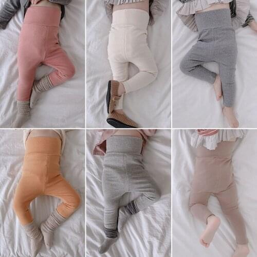 Baby Kids Pants Autumn Winter Thicken Home Pants For Boys Girls Skinny Pants High Waist Warm Trousers Toddler Child Pants New