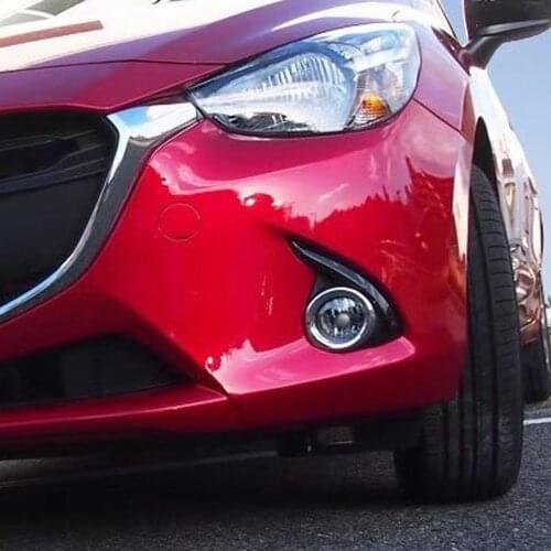 For Mazda 2 Demio DJ 2015-2017 2018 2019 Car Styling Chrome Front Head Fog Light Lamp Cover Trim Foglight Frame Accessories