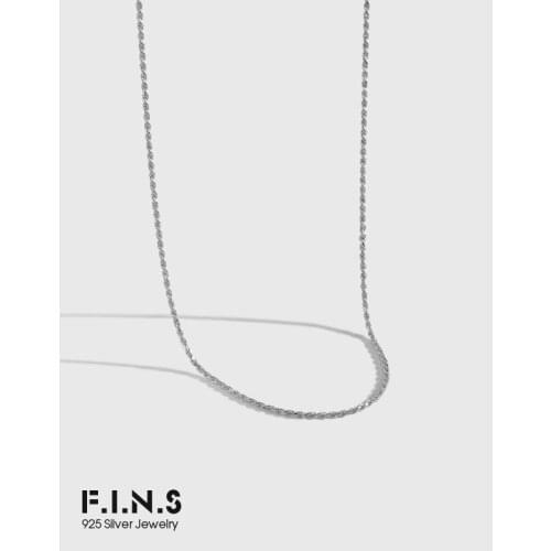F.I.N.S Korean Minimalist Fine S925 Sterling Silver Necklace Stackable Twist Choker Necklace Silver 925 Jewelry Clavicle Chain