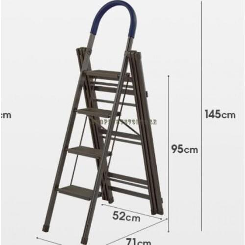 Ladder Household Folding Indoor Multifunctional Floor Type Clothes Hanger Dual Purpose Thickened Aluminum Alloy Four Or Five Ste