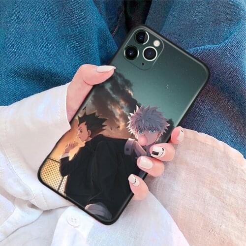 Gon Killua HxH Anime Aesthetic Glass Soft Silicone Phone Case Cover Shell for iPhone SE 6s 7 8 Plus X XR XS 11 12 Mini Pro Max