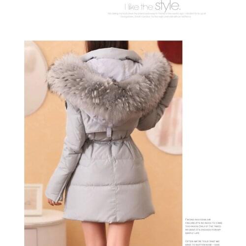 New Fashion Winter Jacket Women Thick Wadded Jacket Long Hood Faux Raccoon Fur Collar Outwear Abrigos Mujer LX383