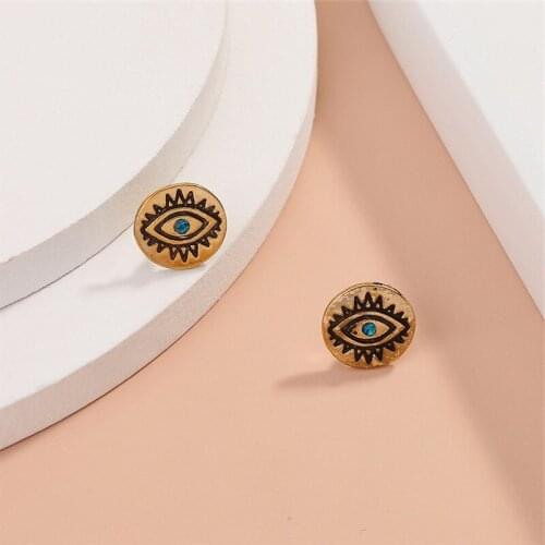 NurmWung Minimalism Wild Earrings Geometric Round Retro Eye Earrings Charm Gift Woman Fashion Party Creative Jewelry Wholesale