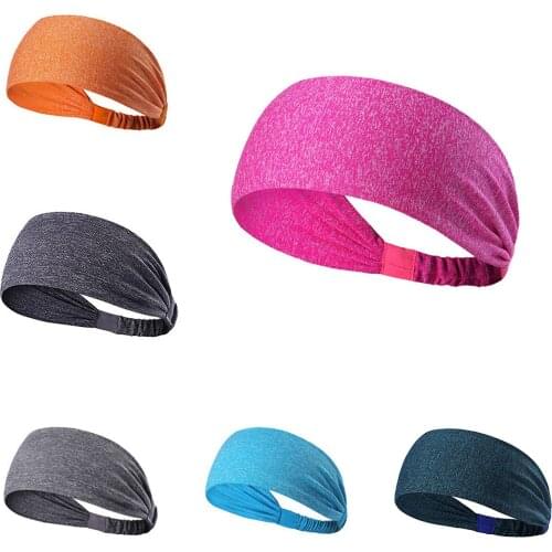 Unisex Solid Wide Sports Headband Stretch Elastic Yoga Running Headwrap Hair Band Breathable Soft Sports Sweatband #W5