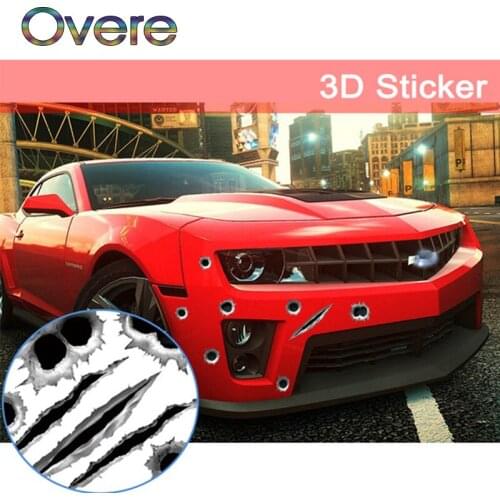 Overe Car Sticker Cover Bullet Hole 3D Styling For Mercedes W205 W203 Volvo XC90 S60 XC60 V40 Alfa Romeo 159 156