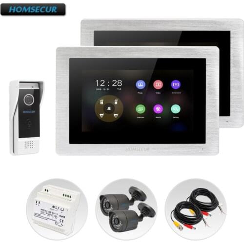 HOMSECUR 7" Wired Video Door Entry Phone Call System with 1.3MP CCTV Camera 110 Degree BC031HD-B+BM714HD-S