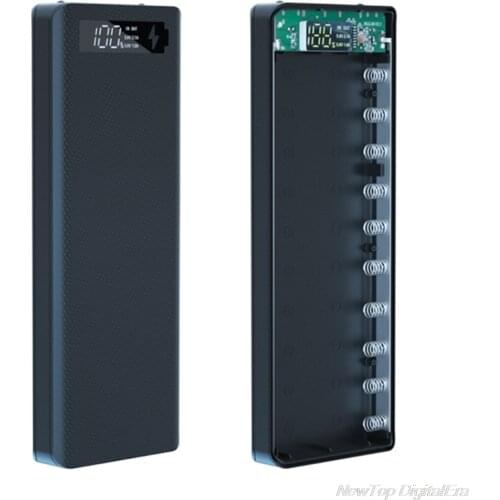Detachable QC3.0 USB LCD Display DIY 10x18650 Battery Case PowerBank Shell Portable External Box Powerbank Protector M26 21