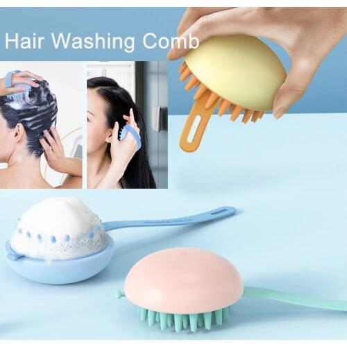 Wet&Dry Shampoo Brush Hair Scalp Massager Silicone Head Brush Hair Massage Comb Portable Hair Comb Brush Hair Washing Bath Comb
