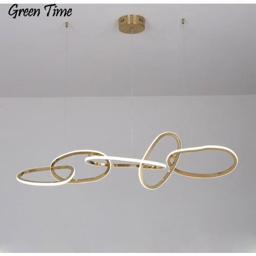 120CM Modern Led Hanging Pendant Light For Living room Dining room Bedroom Indoor Lustre Pendant Lamp Gold Fixtures 110V 220V