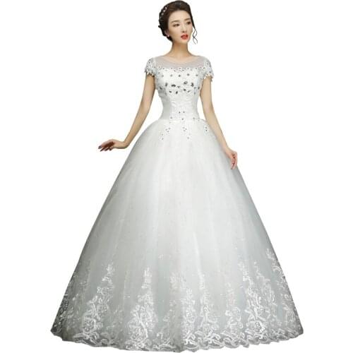 Wedding Dress Bride Simple Large Size Lace Up Wedding Dresses Shoulder Ball Gowns Dress