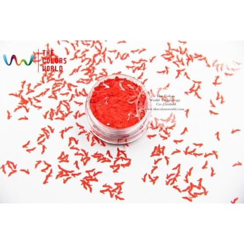 TCP06 Solvent Resistant Pearlescent Red Colors Cinderella’s slipper High-heeled shoes shape Glitter 6MM Nail Art Glitter Makeup