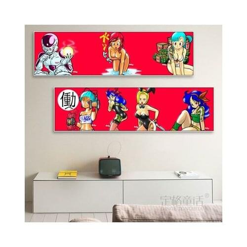 Anime Dragon Ball Decoration Canvas Japanese Anime Cartoon Super Saiyan Monkey King Childrens Bedroom Hotel Bedside Painting