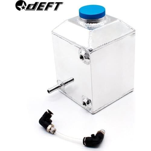DEFT Universal 1.5L Aluminum Oil Catch Can Reservoir Tank With Drain Plug Breather Oil Tank Racing Engine Fuel Tanks Silver