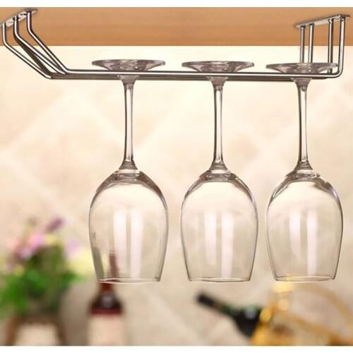 Wine Rack Storage Organizer Stainless Steel Wine Glass Holder Stemware Racks (Size 35CM 14.17" Length)