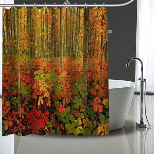 Waterproof Shower Curtain Can Be Customized Tree Bathroom Shower Bath Supplies Polyester Shower Curtain With Hooks