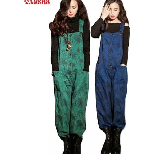 Women Casual Autumn Jeans 2020 New Fashion Autumn Long Print Denim Jeans Pants Womens Overalls Casual Spring Jeans