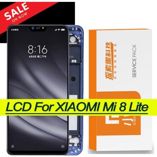DHL 10PCS/LOT for Xiaomi Mi 8 Lite LCD Display Touch Screen Digitizer Assembly With Frame for Xiaomi Mi8 Lite Mi 8X Repair Parts