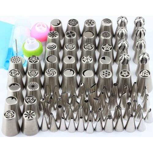 102Pcs/Set Ball Sphere Icing Piping Nozzles Stainless Steel Russian Pastry Tips Cake Decorating Tools Mould