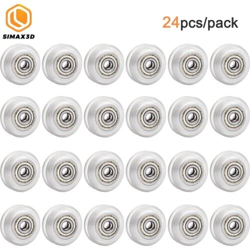 12/24Pcs Openbuilds CNC Clear V-Slot Polycarbonate Pulley Wheel with 625zz Bearing for Creality CR-10, CR-10S, S4, S5 Ender 3