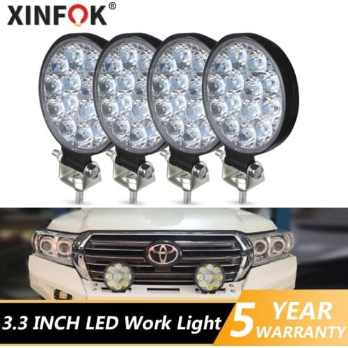 3.3 Inch Led Light Bar 12 24V 42W 4x4 Accessories Off Road Round Spot Driving Lamp Headlight Fog Light For Truck Car