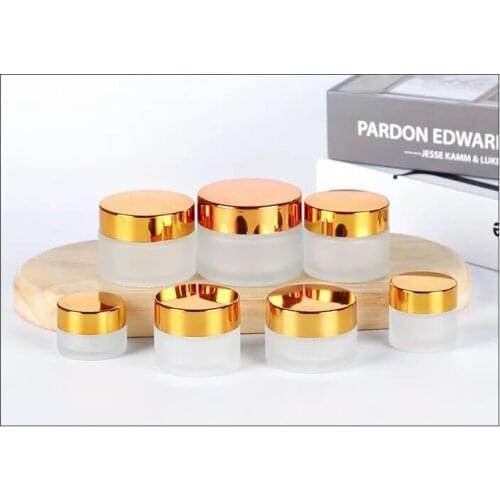 300pcs 5g 10g 20g 30g 50g 100g Glass Cream Jars Cosmetic Packaging with lid plastic caps & inner liners round empty glass jars