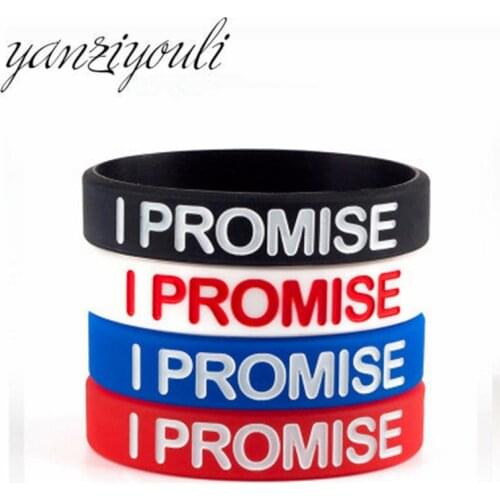 4 pcs/Lot I Promise Basketball Sports Wristband Silicone Gym Fitness Power Bands Energy Bracelets For Man Women ABC207
