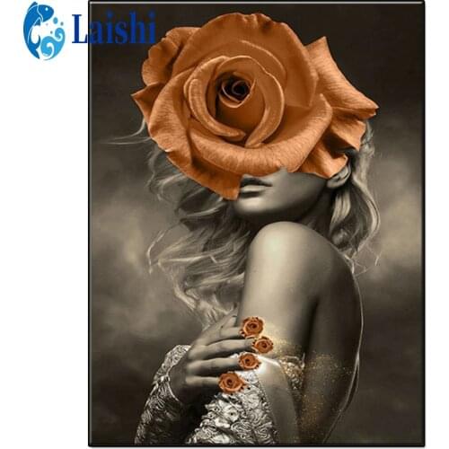 5D DIY Fantasy woman, golden rose flower Diamond Painting mosaic Cross Stitch Diamond Embroidery New Handicrafts Home Decor
