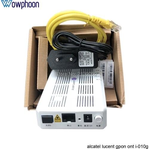 8PCS Free shipping I-010G Alcatel Lucent Bell GPON ONU ONT, 1GE port modem router, with power adpater and patch cord, no box