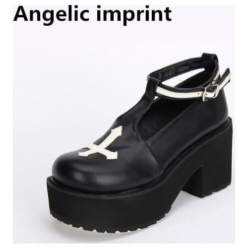 Angelic imprint mori girl lolita shoes woman cosplay shoes lady super high heels wedges Pumps women princess dress shoes 8cm 47
