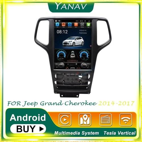 Android 2Din Car Radio Audio For Jeep Grand Cherokee 2014-2017 GPS navigation Video Stereo Receiver Multimedia System MP3 Player