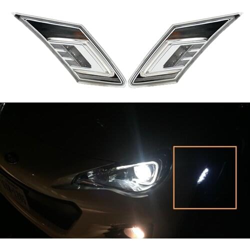 2pcs/lot White/Amber LED Side Marker Blinker Lights w/ Crystal Clear Lens For 2013-up Scion FR-S Subaru BRZ for Toyota 86 GT