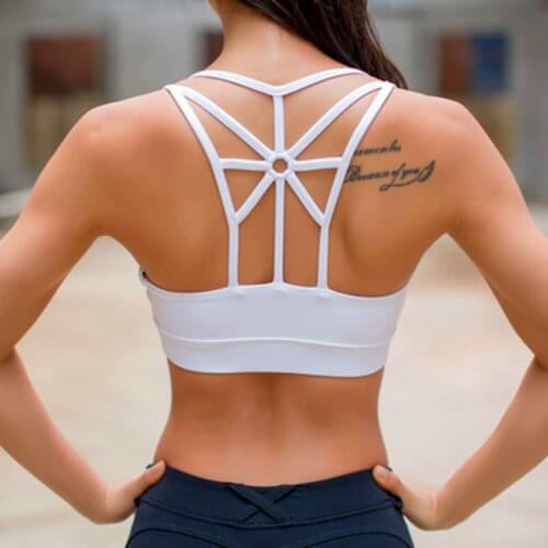 Women Sexy Backless Sport Bra Brassiere Sport Tank Tops Womens Sleeveless Padded Sports Bra Top Workout Gym Tights Activewear