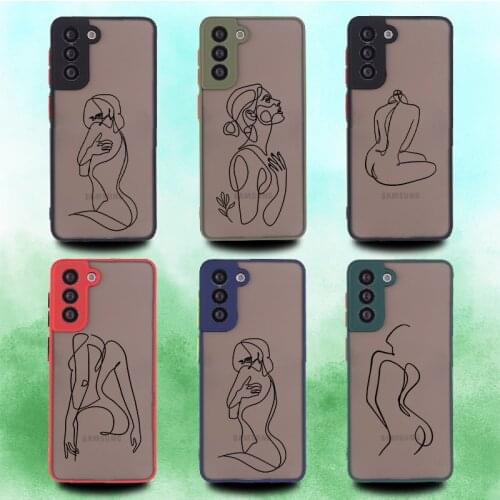 Geometry Sexy Artistic Lines Phone Cover For Samsung Galaxy A30 A50 A70 A71 A51 A52 S8 S9 S10 S10P S21 Shockproof Matte Case