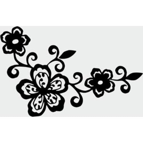 Black/Sliver Anycuros Flower Window Decoration Vinyl Decal Motorcycle Car Sticker C268