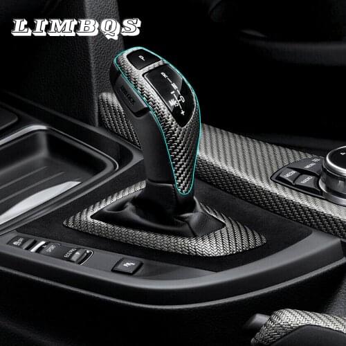 Gear shift knob decoration cover for bmw F20 F22 F30 F32 F34 carbon fiber interior replace LHD left hand drive sports edition