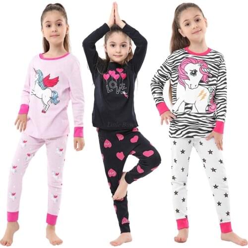 2 to 8 Years Baby Pajamas Spring Autumn Winter Full Sleeve Cotton Animal Cartoon Unicorn Pajamas Fashion Kids Pajamas Homewear