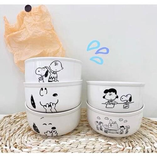 Cartoon Cute Dog Ceramic Noodle Bowl Salad Breakfast High Temperature Resistant Household Tableware